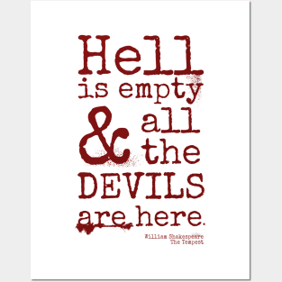 Shakespeare Quote, The Tempest, Devils Are Here Posters and Art